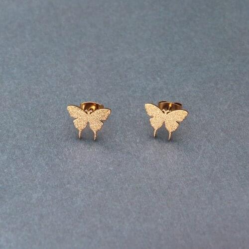 Boho Butterfly Stud Earrings For Women Bridesmaid Gift Korean Jewelry Orecchini Donna Stainless Steel Ear Studs Babygirl Earring