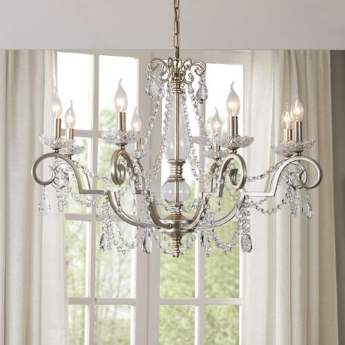 Contemporary Silver Crystal Chandelier Lamp Living Room Decoration AC110V 220V Cristal LED Plafondlamp For Bedroom