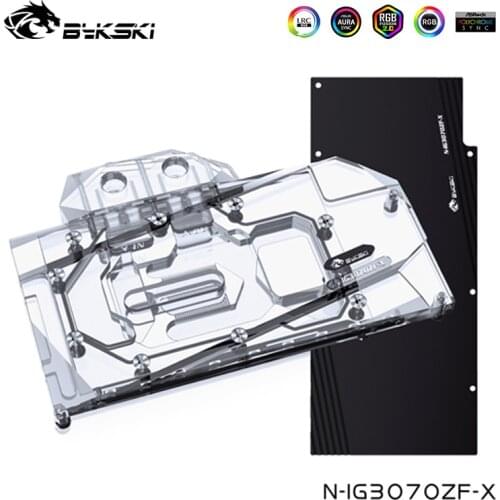 Bykski GPU Water Block For Colorful Geforce RTX 3070 Card, With Back Plate Watercooler ,N-IG3070ZF-X