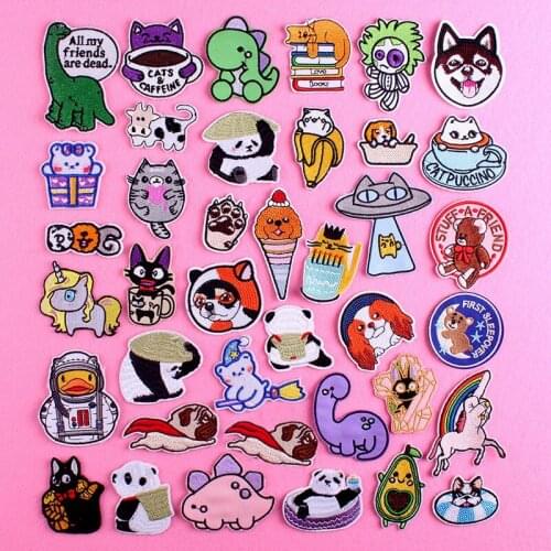 Pulaqi Cartoon Unicorn Patch Embroidered Patches For Clothing Stripes Stickers On Clothes Iron On BABY Clothes Badges Appliques