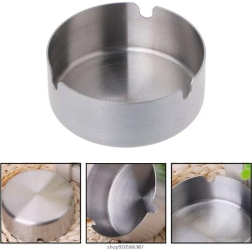 High-End Stainless Steel Ashtray Durable Round Shape Cigarette Ash Tray Portable Storage Case 10/12cm M30 21 Wholesales