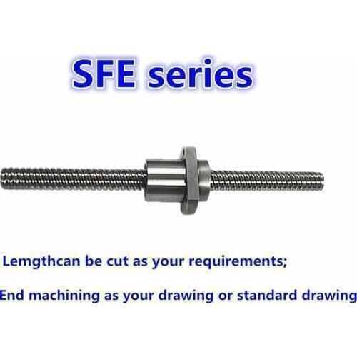 1pc C7 Rolled Ballscrew SFE1616 -1200mm 1250 1300 1350 1400mm +single ballnut with BK/BF12 end processing High lead Ballscrew
