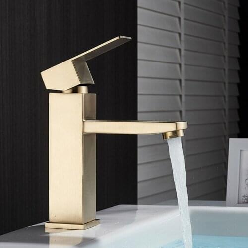 1pc Bathroom Basin Faucet Waterfall Tap Monobloc Modern Bathroom Basin Sink Tap Mixer Faucet Gold Cold Hot Sink Taps