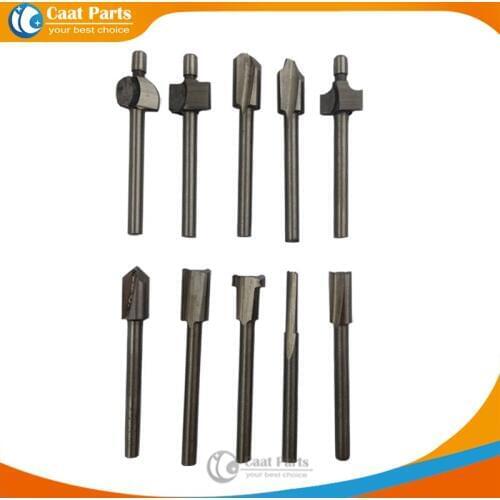 10pcs/lot 1/8" Shank HSS Woodworking Blade Wood Router Bit Edge Engraving Machine Pattern Trimming Milling Cutter Knife