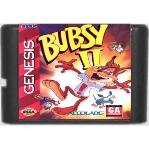 Bubsy II 16 bit Game Card For Sega MegaDrive & Genesis System