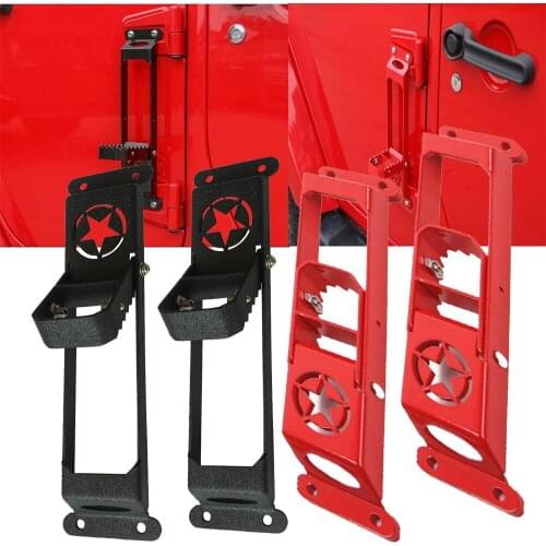 2Pcs Exterior Door Hinge Folding Foot Pedal For Jeep Wrangler JK JL 2007-2018 Doors Metal Step Plate Car Accessories