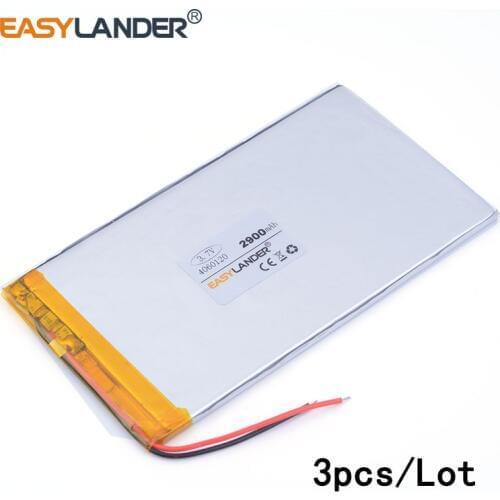 3pcs /Lot 3.7v 4060120 2900 mah lithium Li ion polymer rechargeable battery mobile power for mp3 MP4 MP5 Speaker tablet pc toys