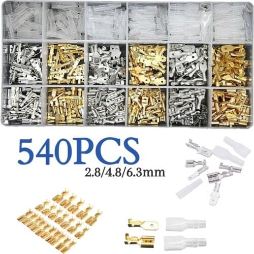 540Pcs Female Male Electrical Spade Wire Butt Connectors Lugs Battery Starter Cable Splice Crimp Terminals Kit Assortment