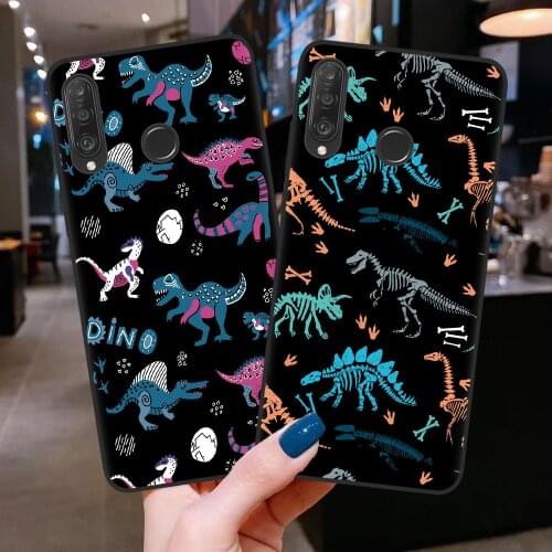 Phone Case For Fundas Huawei P40Lite E Cover For Coque Huawei P10 P20 P30 Lite Mate 20 Lite Pro Aesthetic cartoon Dinosaur Shell