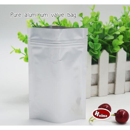 Pure aluminum self-styled stand bag/ Food storage packaging/ Cosmetics, Mask packaging. Spot 100/ package