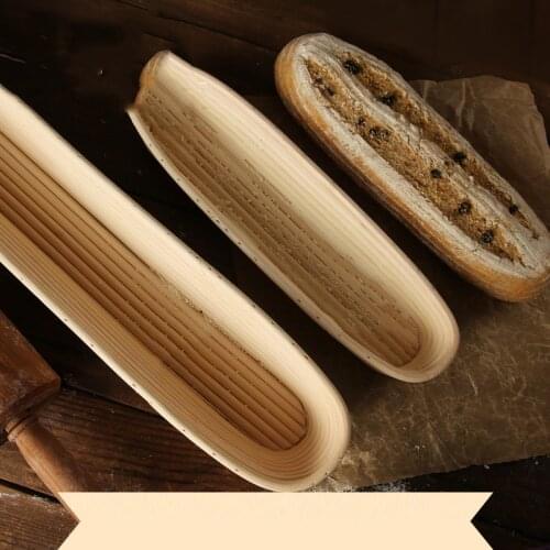 Long Baguette Bread Basket Baking Cake Pans Proving Rattan Bread Basket Fermentation With Cloth Bag Bread Basket