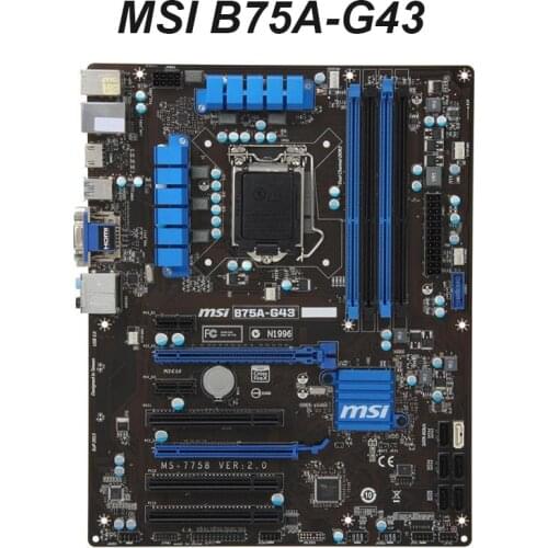 For MSI B75A-G43 Motherboard LGA 1155 Intel B75 DDR3 32GB USB3.0 SATA III PCI-E 3.0 ATX Intel Desktop Mainboard Used