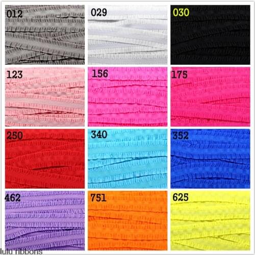 14 colors Color 1/2" 13mm Fungus Flower Elastic Ribbon Agaric Wrinkle Trimming Lingerie Straps Ribbon