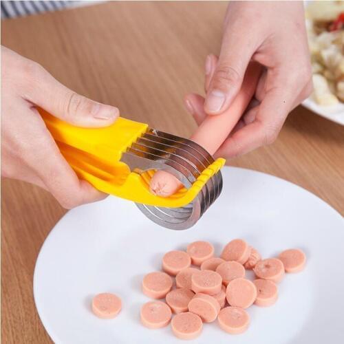 Stainless Steel Banana Cutter Fruit Vegetable Sausage Slicer Salad blade Ham sausage Shredders Cooking Tools Kitchen Accessories