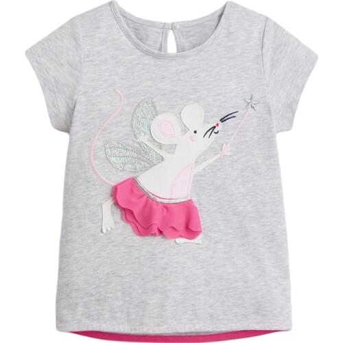 2021 Girls T-shirt Summe Tops Kids Clothes Cute Rabbit T Shirt Cotton Camisetas Enfant Cartoon Tshirt roupa infantil Koszulka
