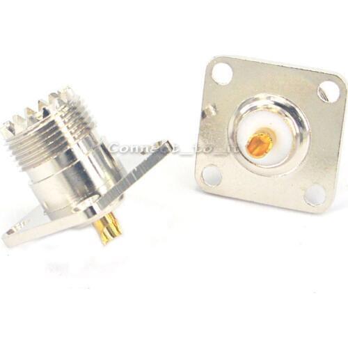 10 Pieces UHF PL259 4 Hole Panel Mount Jack female with solder cup RF Connector