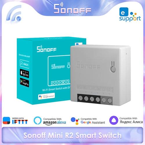 SONOFF Mini R2 Smart Switch Small 2-Way DIY Wifi Light Switch Via Ewelink APP/ Voice Remote Control Work With Alexa Google Home