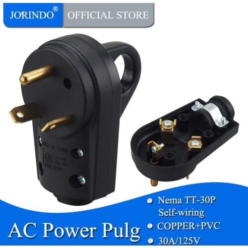 JORINDO [Nema TT-30P] 30Amp Heavy Duty RV Replacement Plug, Nema TT-30P Replacement Power Assembly Plug For Cord. AC Plug