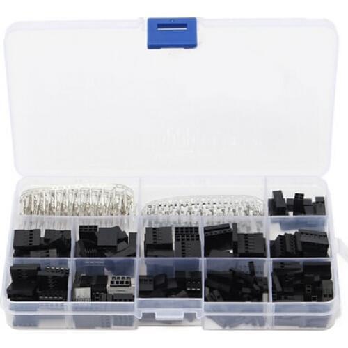 430pcs/A Set Dupont Wire Jumper Pin Header Connector Housing Kit Male Crimp Pins+Female Pin Connector Terminal Pitch With Box
