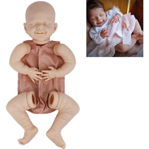 20Inch Handmade Reborn Baby Doll Sleep Handmade Vinyl Unpainted Unfinished Doll Parts laugh DIY Blank Doll Kit Birthday Gift