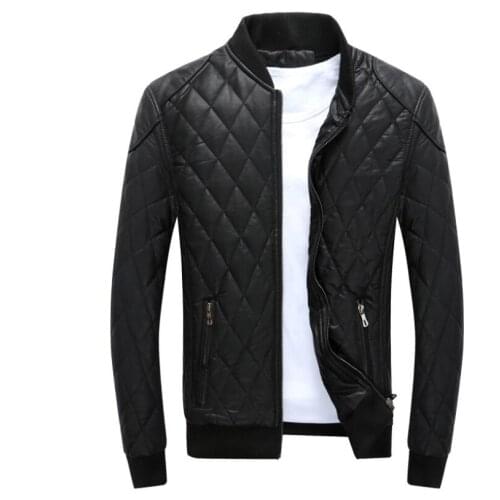 Men Winter Jackets Slim Fit Casual PU leather Jackets And Caots New Male Thicker Down Warm Jackets Men Streetwear Bomber jacket