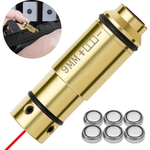9MM Bore Sight Laser Bullet 380 40 45ACP Red Dot Trainer Sighter for Dry Fire Training Shooting Simulation Laser Bullet 380ACP