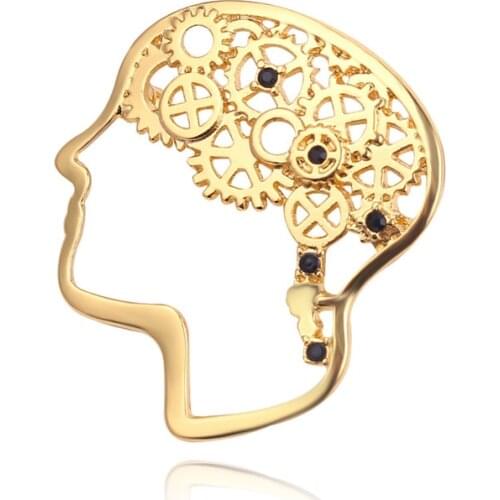 Chapas Broches Pins Head Gear Brooches Gold Rose Gold Color Broche Jewelry Medical Brooch Lapel Pins Men Gift