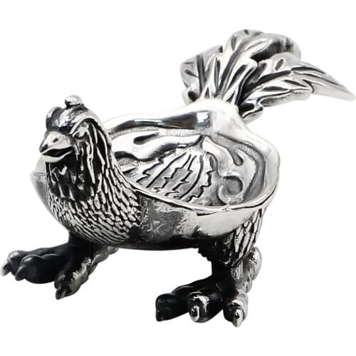 Sterling silver Simple modern Big cock cigar holder Men Gadget smoking accessories Valentines Day Husband’s gift 2021