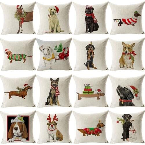 Pillow Case 45cm x 45cm Pillowcases Decorative Pillows Christmas Animal Print Throw Pillow Cases Living Room Pillow Cover