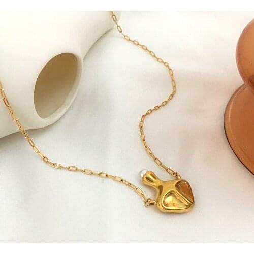 Monlansher Unusual Allotype Kettle Bottle Pendant Necklace Titanium Steel Chain Necklace Statement Vintage Necklaces Jewelry