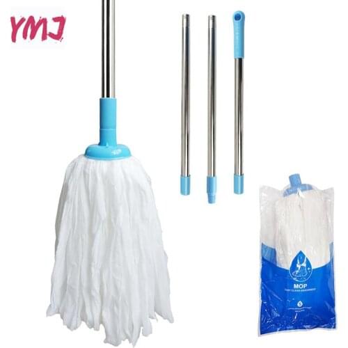 Non-woven Mops Stainless steel Handle Manually Dehydration Mops Circular Kitchen Household Cleaning mops floor cleaning tools