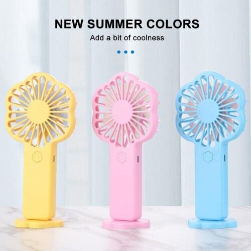 Portable USB Handheld Mini Fan Flower Rechargeable Summer Cooler 3 Speed Adjustable Desk Fans For Home Outdoor Travel Office