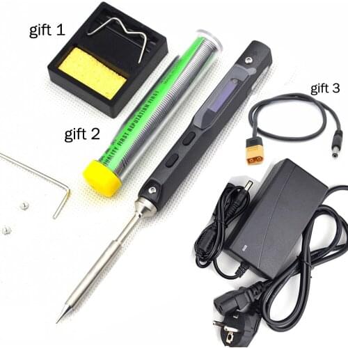 TS100 Mini Portable Smart Programmable Electric Soldering Iron Digital LCD Display Original Replacement Tip High Frequency+GIFT