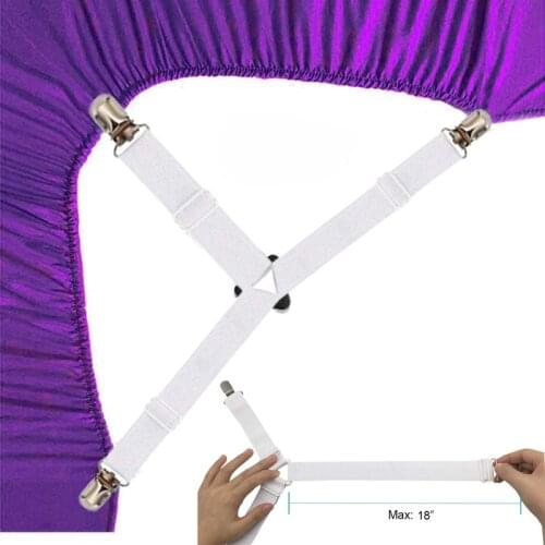 Bed Sheet Grippers Elastic Bed Sheet Grippers Adjustable Bed Sheet Fastener Clips Non-Slip Clip Blanket Gripper Home Textiles