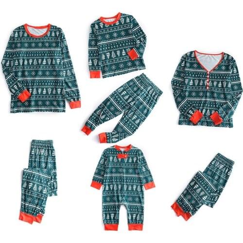 Christmas Family Set Parents Children Cartoon Elk Printed Pajamas Snowflake Casual Comfortable Pajamas Family Matching Clothes