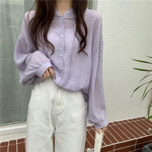 Sun Protection Shirt Hooded Thin Long-sleeved Shirt Female Design Sense Niche Summer New Loose Casual Top