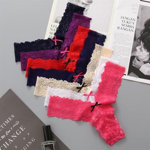 S-XL Newest Women G String Sexy Underwear Lace Briefs Panties Transparent Super Thin Hollow Thongs Plus Size Sexy Lingerie