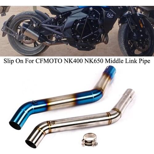 Slip On For CFMOTO NK400 NK650 Motorcycle Exhaust Escape Modified Stainless Steel Connecting Middle Link Pipe Muffled System