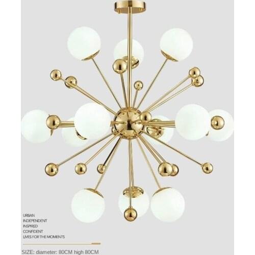 Modern Led Chandelier Ball Glass Lampshade Gold for Bedroom Living Room Kitchen Accesories Home Decor Indoor Lighting Lusters