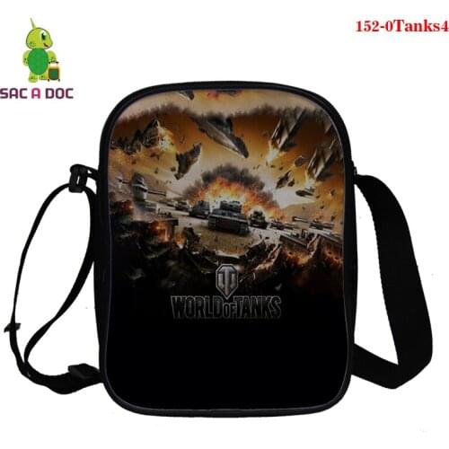 3D Printing Funny Game World of Tanks Print Women Men Messenger Bags Brand Design Mini Crossbody Bag Casual Girls Boys Bookbags