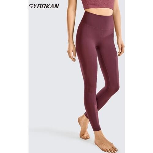 SYROKAN Naked Feeling Soft Womens Reflective High Waisted Leggings Yoga Pants Workout Leggings-25 Inches