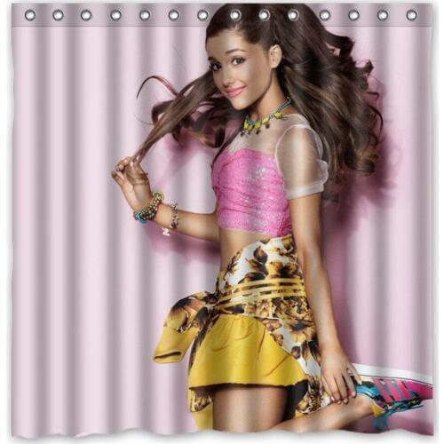 High Quality 180*180cm Ariana Grande Modern Style Waterproof Fabric Bathroom Shower Curtain With Hooks Free Shipping