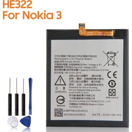 Yelping HE322 Phone Battery For Nokia 3 Nokia3 3120mAh
