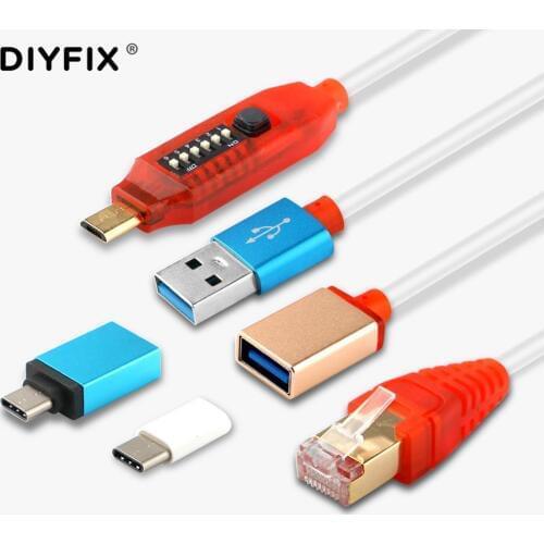 Micro USB RJ45 All in 1 Boot Cable for Qualcomm EDL/DFC/9008 Mode Support Fast Charge MTK/SPD Box Octopus Box Dongle USB Adapter
