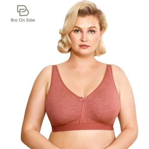 Womens Wireless Cotton Bra Plus Size Sleep Unlined Comfort Support