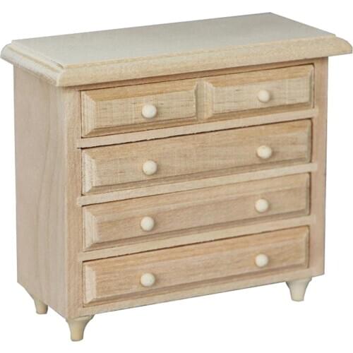 1/12 Scale Wooden DIY Miniature Dollhouse Drawer Bedroom Living Room Landscape Decor Ornaments Xmas Gifts