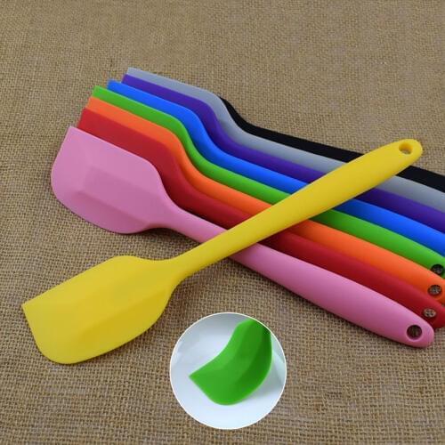 1PC Silicone Batter Scraper Cake Baking Cream Butter Spatula Squeegee Candy Color Mixing plate blade Kitchen Pastry Tools