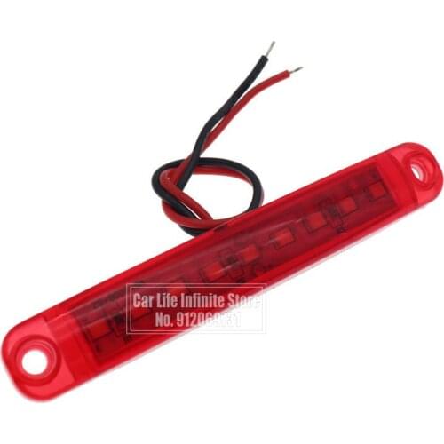 2PCS 9LED Bus Truck Trailer Truck 24V Red LED Lights Side Marker Light Waterproof LED Light Tail Indicator Parking Light