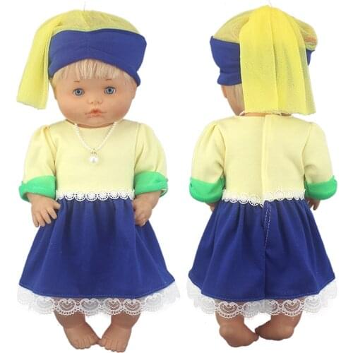 3pcs In 1, Necklace+Dress+Hat, Lovely Dress Suit For 42 cm Nenuco Doll 17 Inches Baby Doll Clothes
