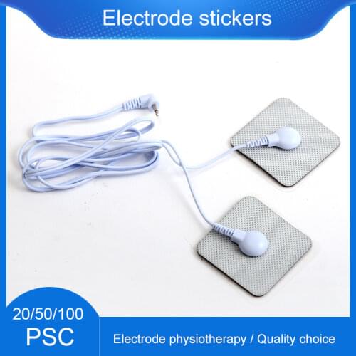 100Pcs 5*5cm Self Adhesive Gel Electrode Pads for Tens Acupuncture Therapy Body Massager Electrical Muscle Stimulator 3.5mm